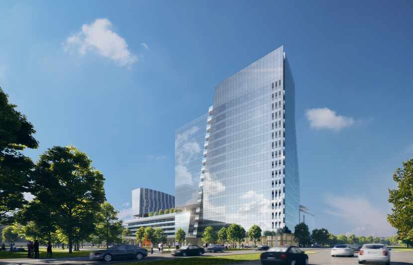 Developer Hall Group has broken ground on a Frisco office tower that will be part of a new...
