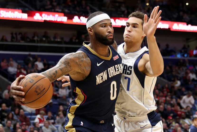 NEW ORLEANS, LA - DECEMBER 29:  DeMarcus Cousins #0 of the New Orleans Pelicans passes the...