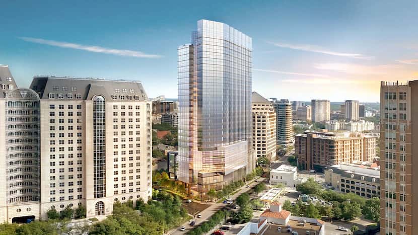 CBRE's Trammell Crow Co. plans to build a 27-story office tower at McKinney Avenue and Pearl...
