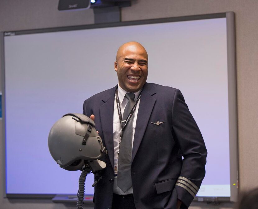 When American Airlines pilot Robert Barkers  finished talking about his job to campers at...