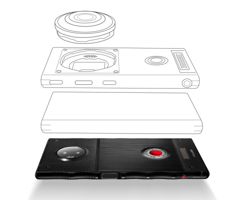 A drawing of an add-on module for the Hydrogen One.