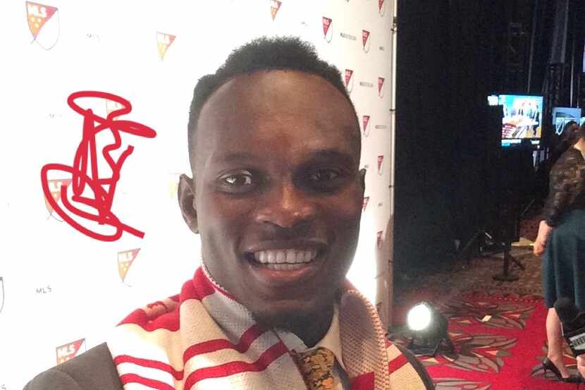 Francis Atuahene after being selected #4 overall by FC Dallas in the 2018 MLS SuperDraft