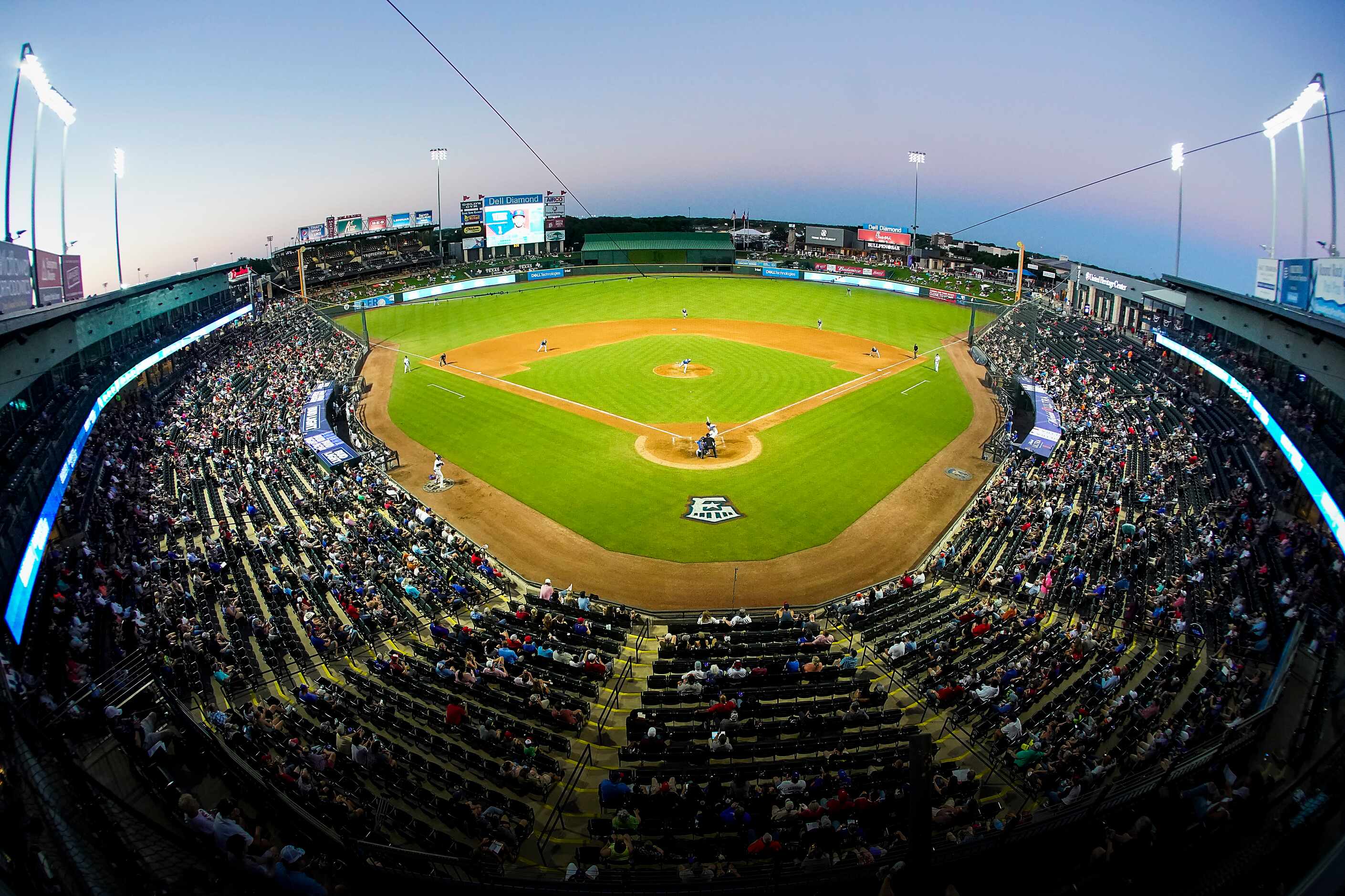 The Round Rock Express facd the Oklahoma City Dodgers in the season opener at Dell Diamond...
