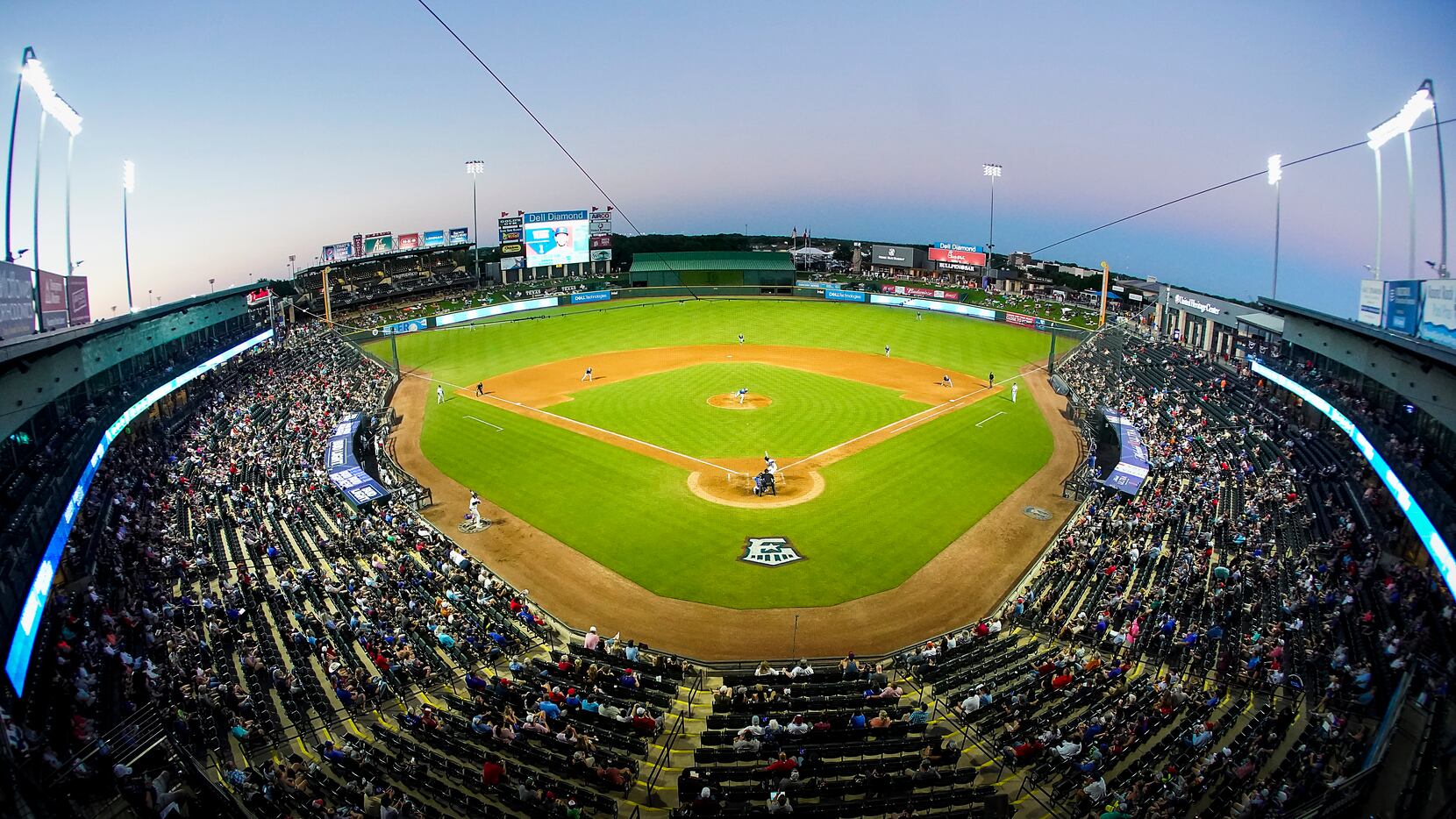 The Round Rock Express facd the Oklahoma City Dodgers in the season opener at Dell Diamond...