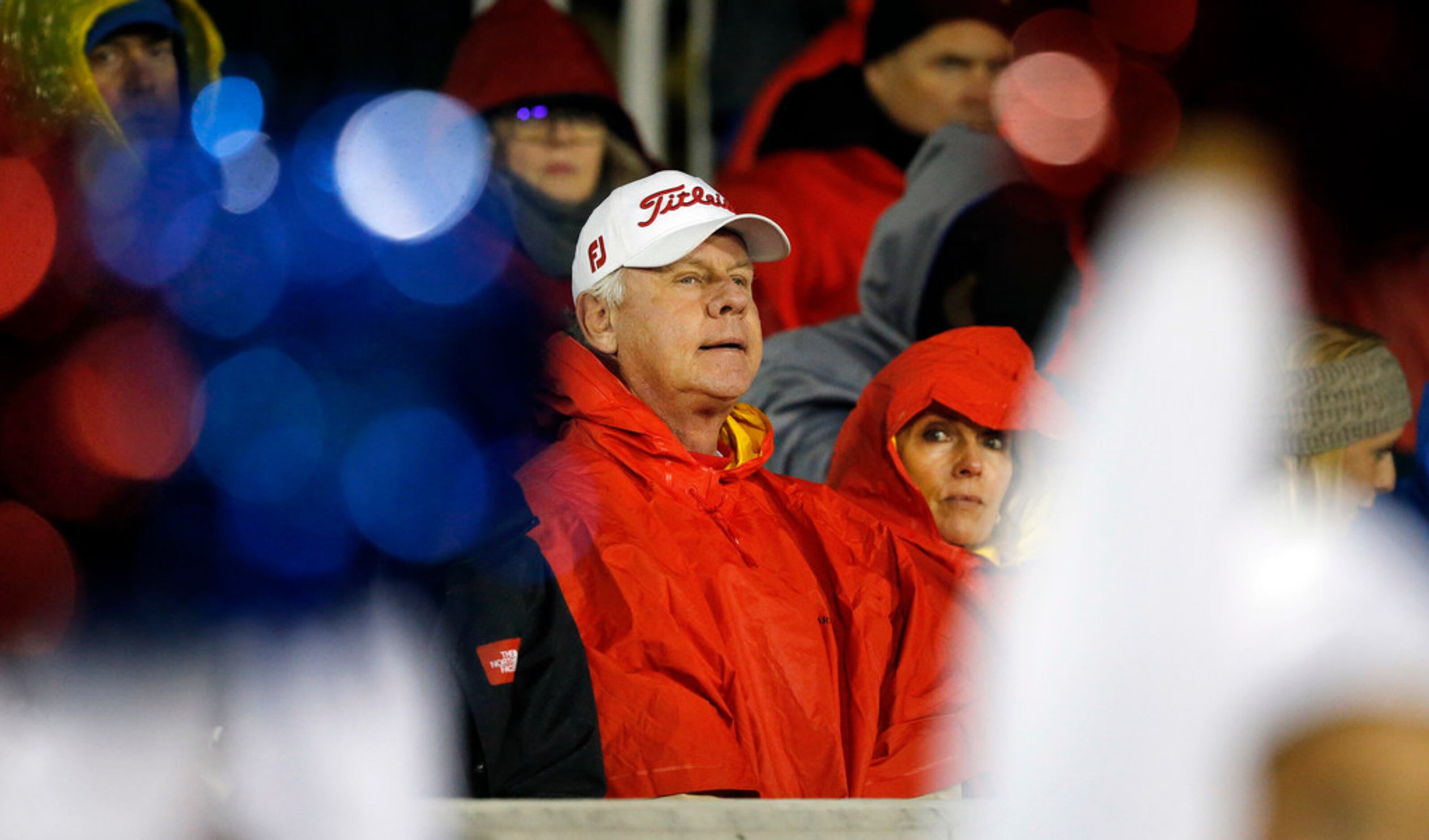 Southern Methodist Mustangs quarterback Shane Buechele's father Steve and his wife Nancy...