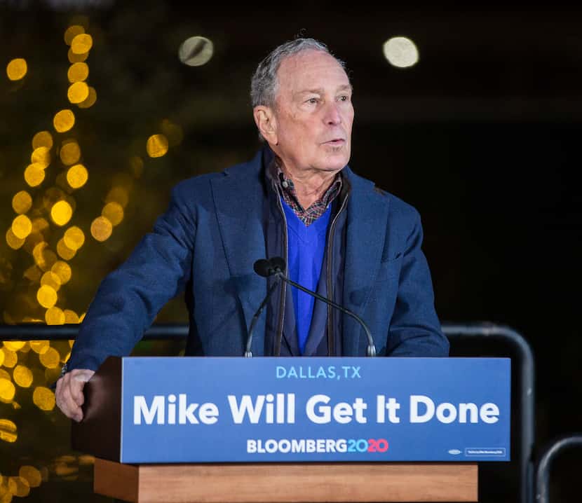 Presidential candidate and former New York Mayor Mike Bloomberg campaigns at the Happiest...