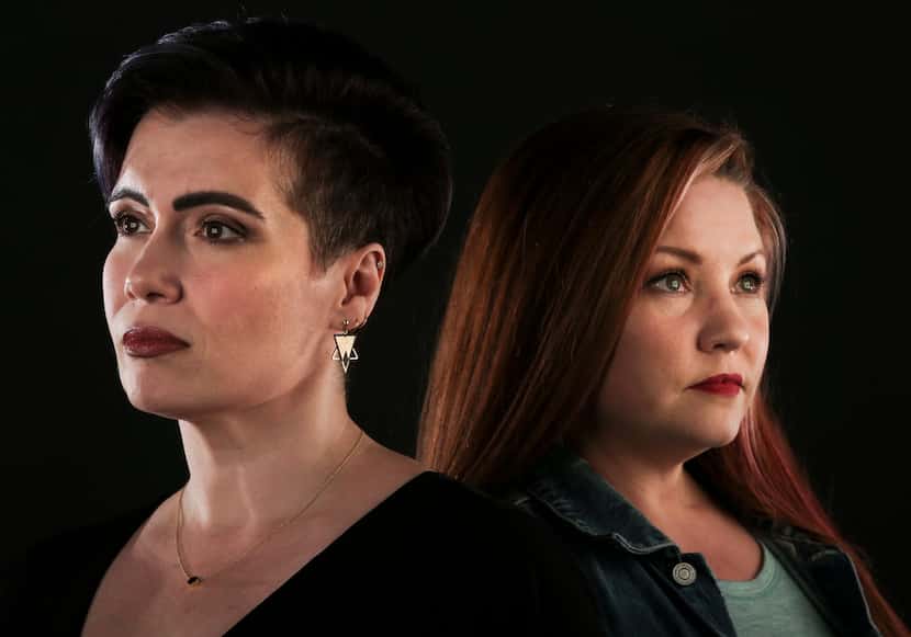 Monica Rial (left) and Jamie Marchi, photographed at The Dallas Morning News on July 24, are...