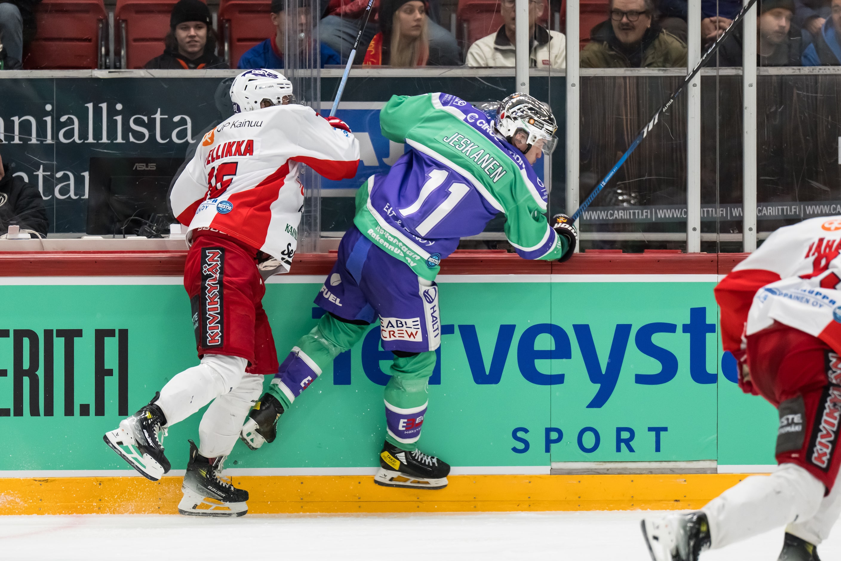 20241029 Helsinki, FINLAND. Jokerit Helsinki v Hokki Kajaani. 

Aleksi Pellikka #15 of Hokki...