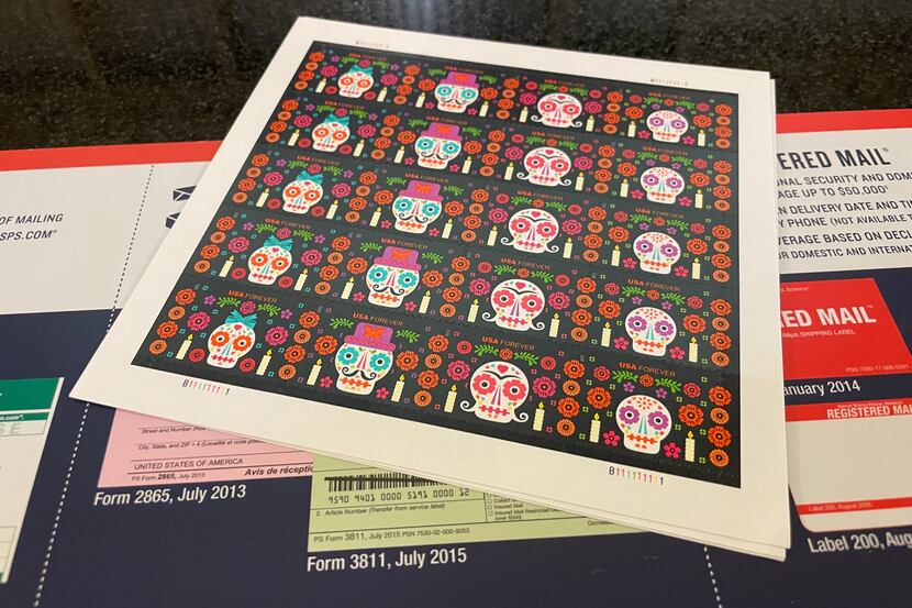 The Day of the Dead commemorative stamp was released in El Paso on Sept. 30. Each stamp has...