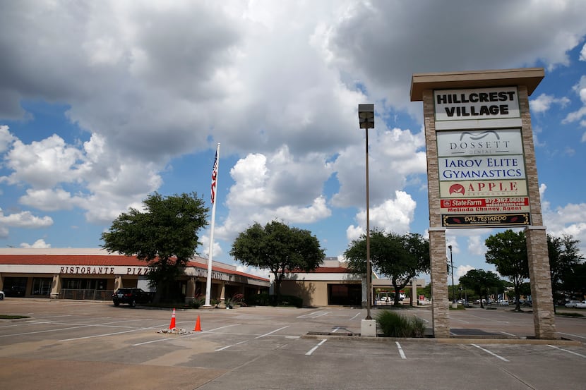 The Hillcrest Village shopping center is at Arapaho and Hillcrest roads in Far North Dallas.