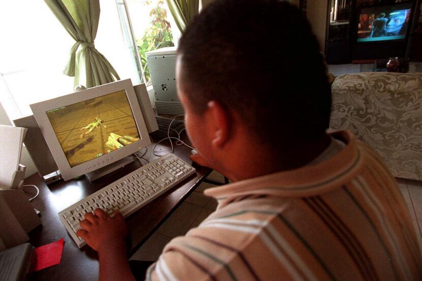June 19, 1999 Alfredo Lambour, 15, at his home in Inglewood, Calif., playing the...