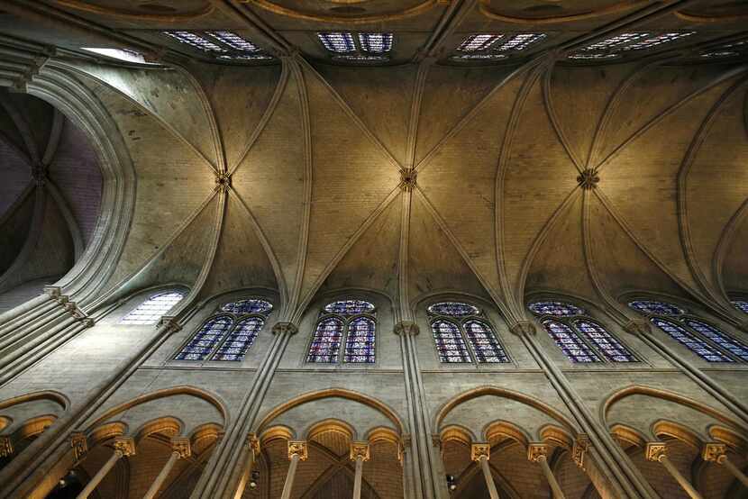This file photo taken on Nov. 29, 2012 shows a view of the stone-vaulted ceiling inside...