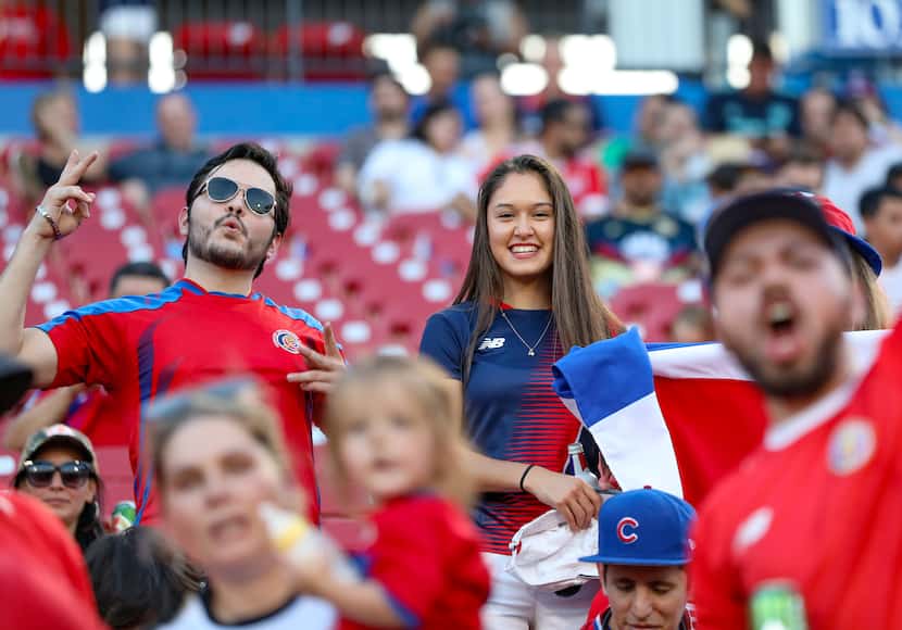 Costa Rica fans celebrate at the 2019 Gold Cup at Toyota Stadium. (6-20-19)