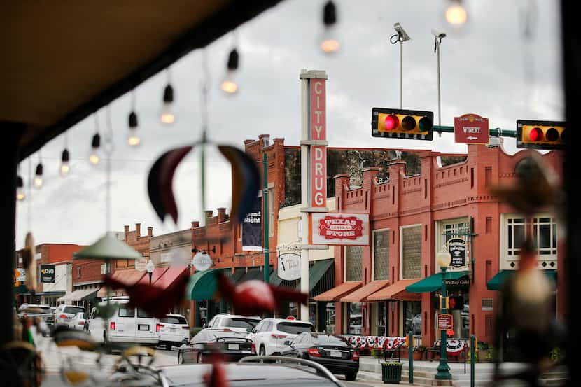 A view of historic downtown Grapevine, Texas, from Grapevine's Market on Main, Tuesday, June...