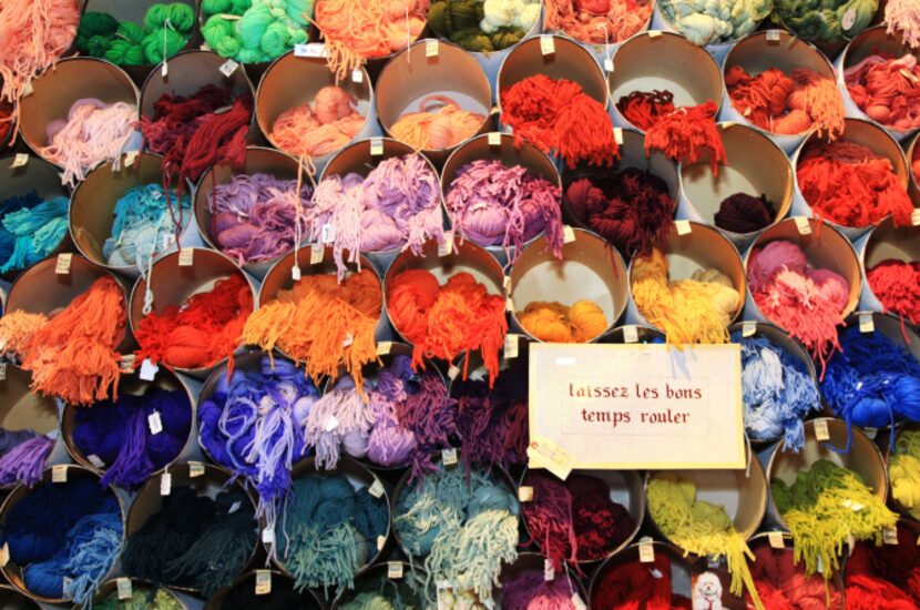 "Let the good times roll" says this sign in the Quarter Stitch yarn shop on Chartres Street...