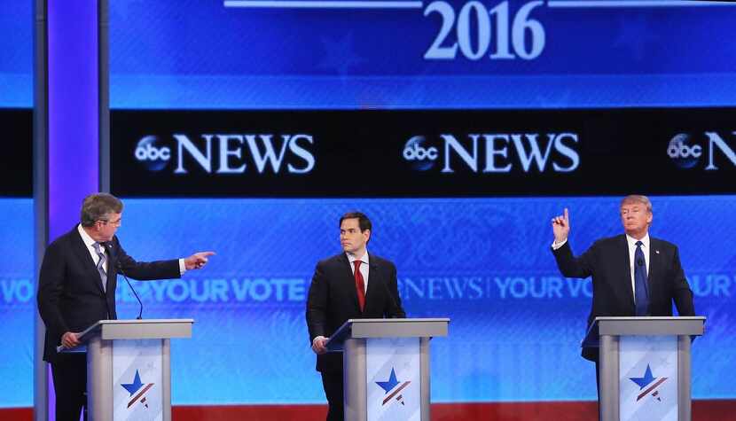  Jeb Bush (left) went around  Marco Rubio and after Donald Trump (right) on eminent domain,...