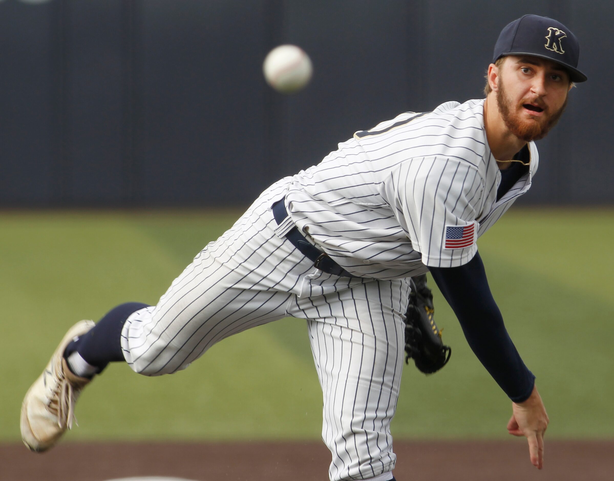 Keller pitcher Chris Langley (30) fires a fastball to the plate as Flower Mound bats in the...