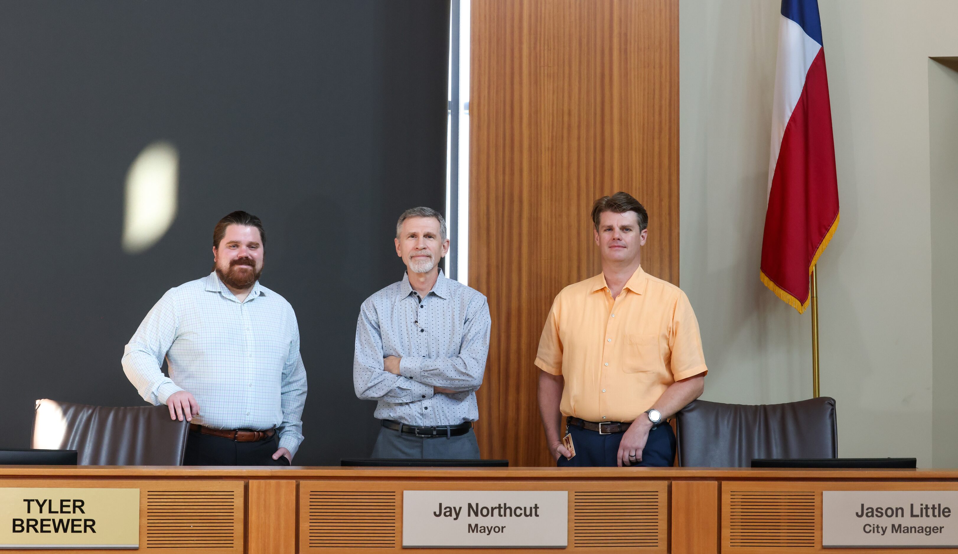 From left: City of Melissa economic development director Tyler Brewer, mayor Jay Northcut...