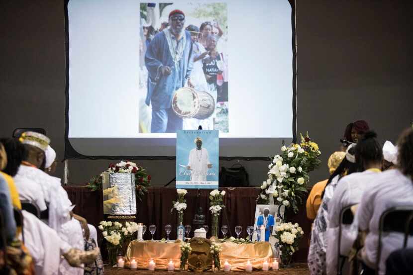An alter is erected for Arthur Riggins, also affectionately known as Baba and Chief Ifayomi...