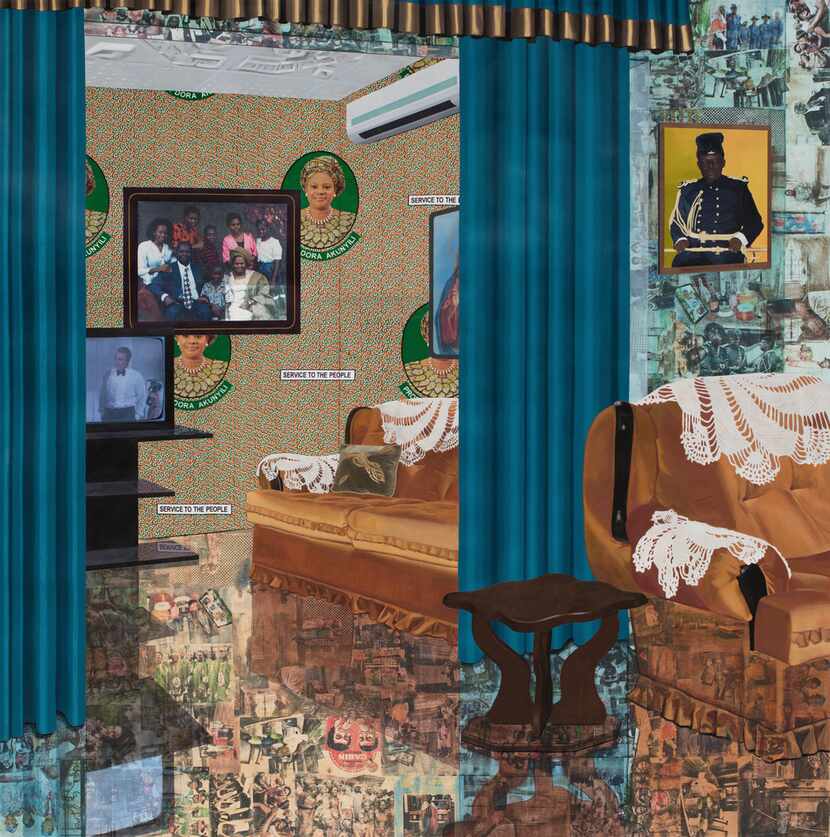 Njideka Akunyili Crosby's Home: As You See Me, 2017.  (The artist and Victoria Miro, London)