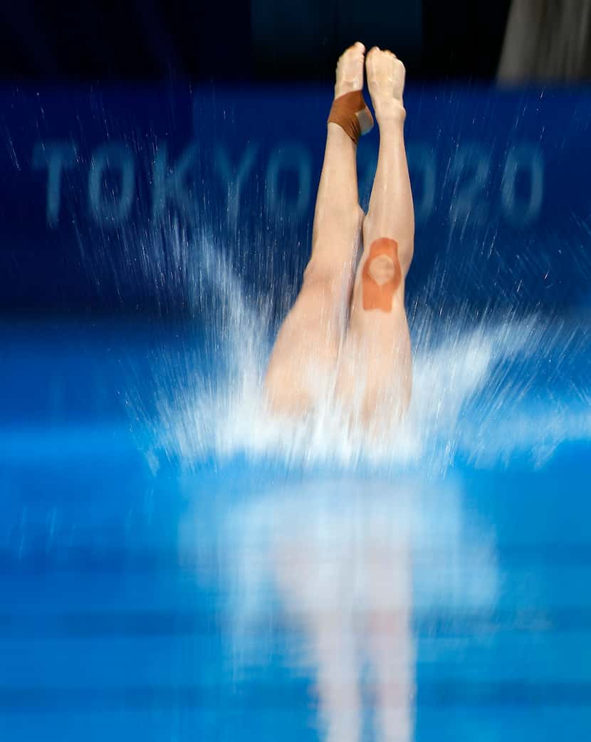 China’s Wang Han completed a dive in the women’s 3-meter springboard semifinal competition...