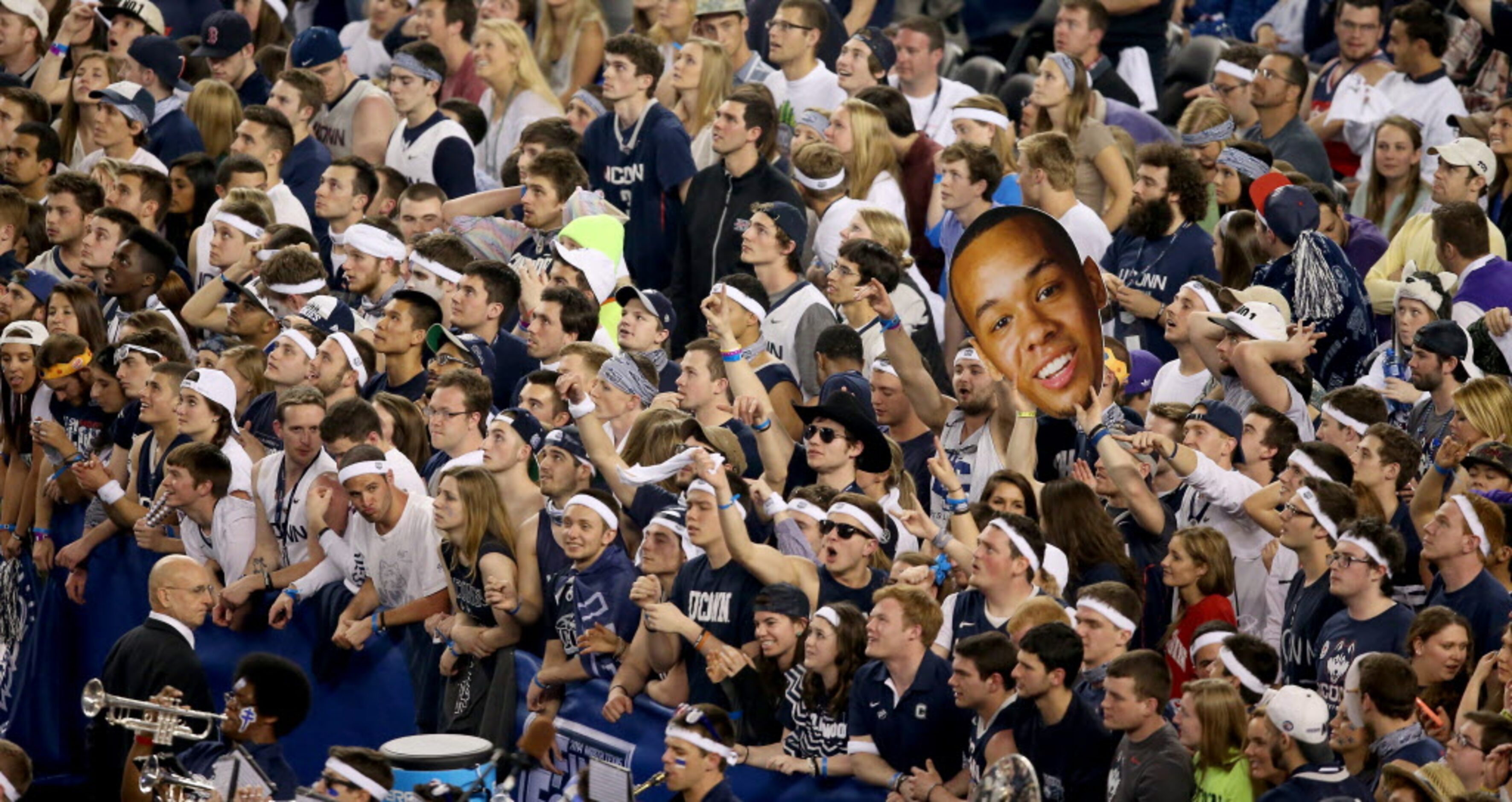 Connecticut Huskies fans during the second half of the Huskies' 60-54 win in the NCAA Final...