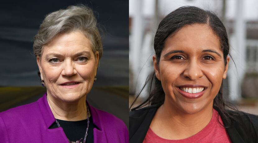 Kim Olson (left) and Candace Valenzuela are Democratic candidates for Texas' 24th...