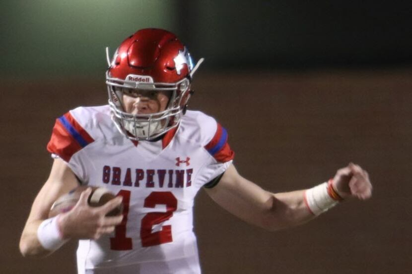 Grapevine quarterback Alan Bowman, pictured in this file photo from 2016, threw three...