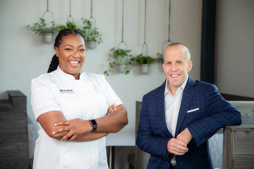 Chef-Owner Tiffany Derry, left, and owner Tom Foley pose for a photo at their restaurant,...