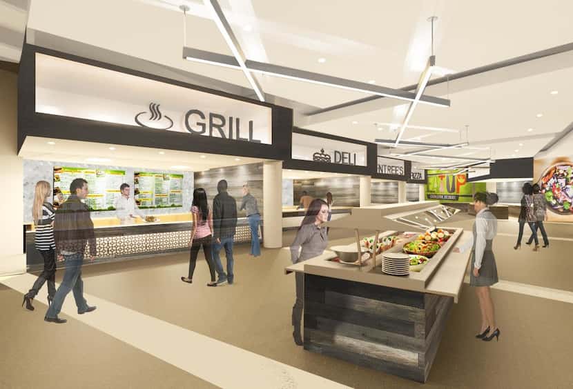 
A food station shown in an artist’s rendering.
