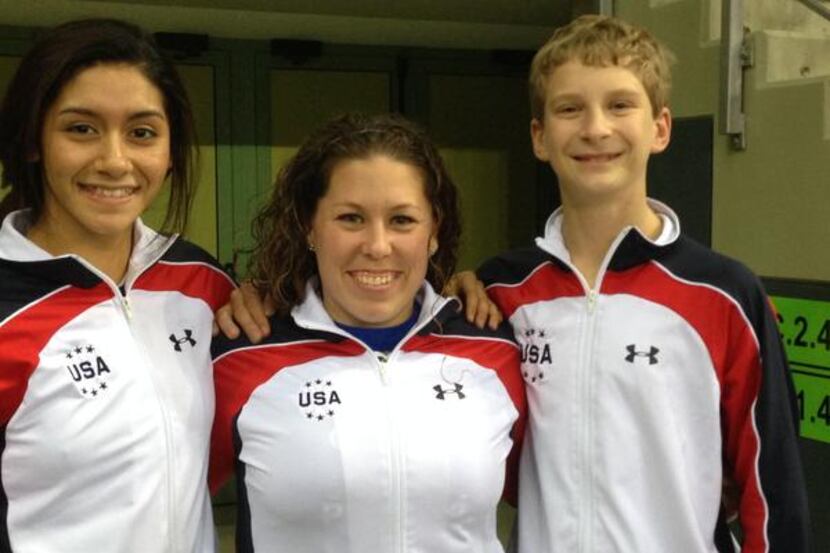 Hope Bravo (left) and Isaac Rowley competed in the 2013 World Trampoline and Tumbling...