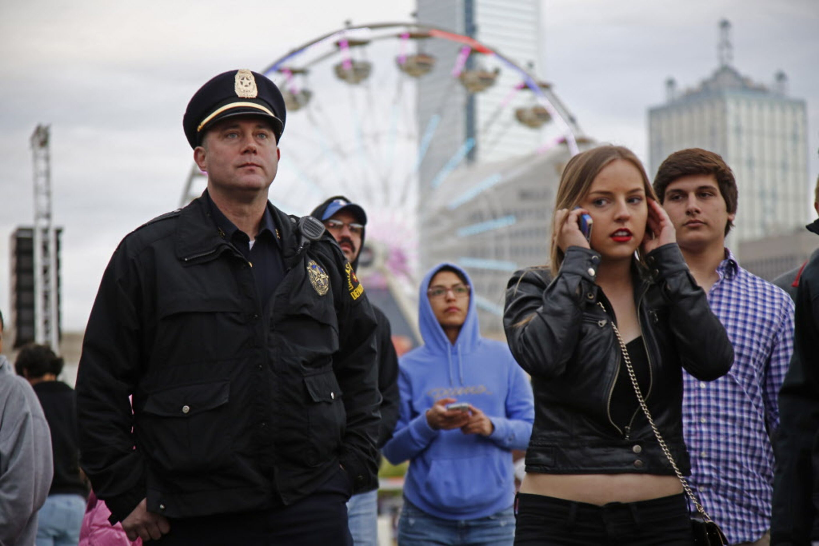 Dallas Police on the patrol at the March Madness Music Festival at Reunion Park in Dallas...