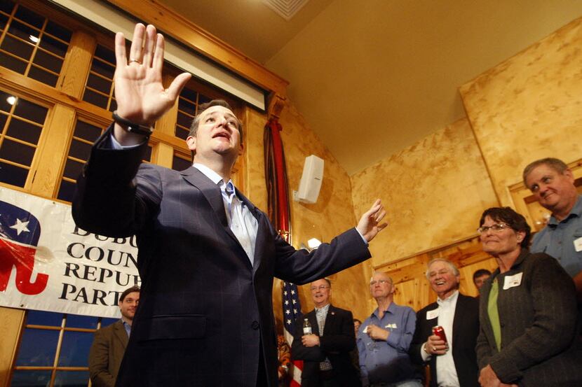  Sen. Ted Cruz, R-Texas, during a Republican Party of Dubuque County reception at Park Farm...