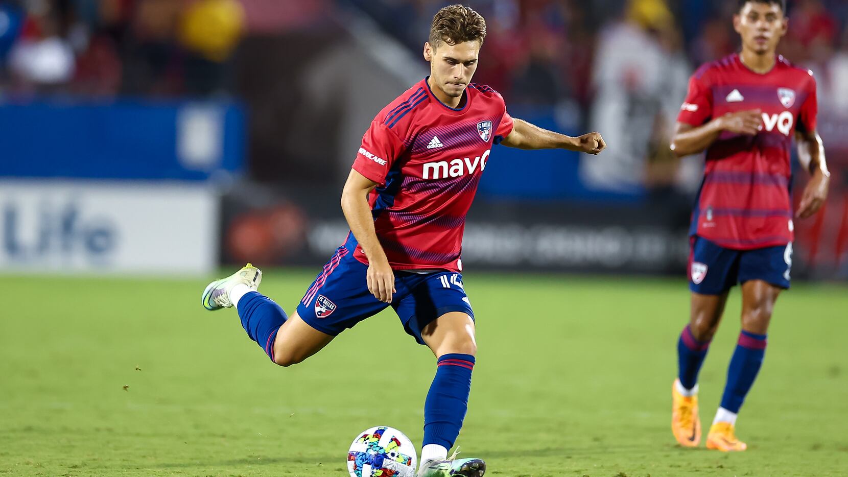 Pictured earlier this summer, FC Dallas forward Beni Redzic logged key minutes in a blowout...