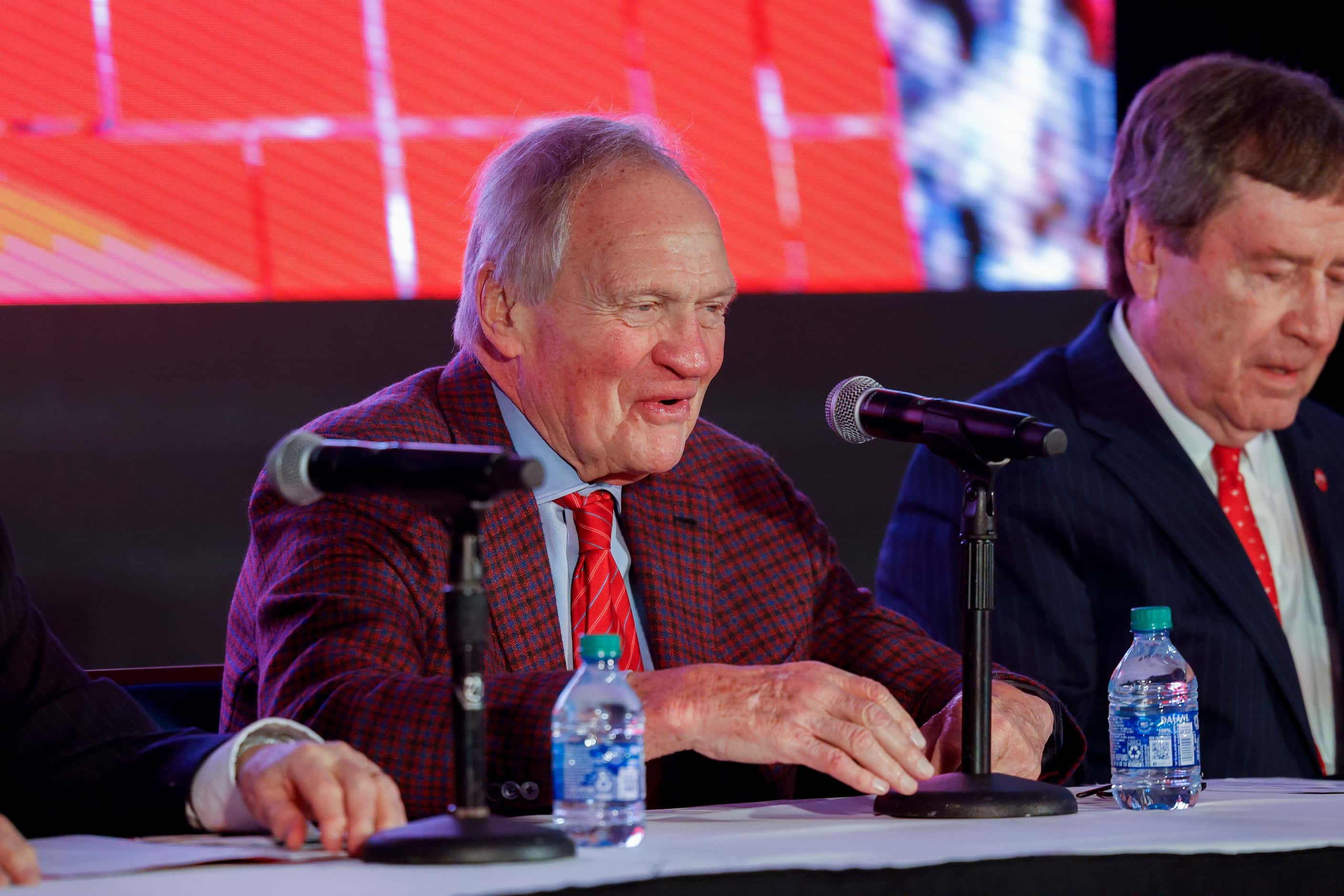 SMU alumnus Garry Weber speaks during a press conference announcing a $50 million gift from...