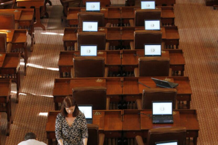 Before the last legislative session, workers inventoried laptops in the Texas House....