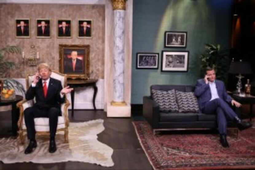  Sen. Ted Cruz tapes a sketch with Tonight Show host Jimmy Fallon playing Donald Trump for...