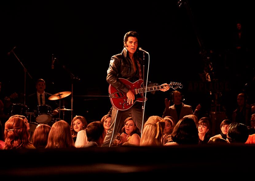 This image released by Warner Bros. Pictures shows Austin Butler in a scene from "Elvis."...