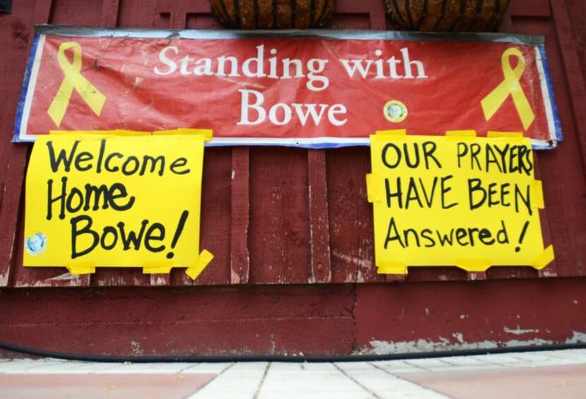 
Signs went up at Zaney’s coffee house in Sgt. Bowe Bergdahl’s hometown of Hailey, 
Idaho,...