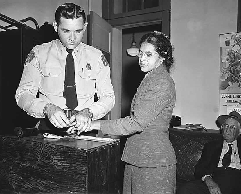  In this Feb. 22, 1956, file photo, Rosa Parks, whose refusal to move to the back of a bus,...