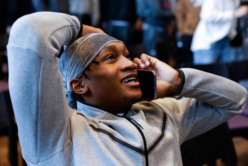 TCU quarterback Sam Jackson was jubilant after TCU's selection.