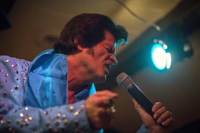 John Ehrenberger performs as Elvis Presley impersonator Johnny Rockit at El Ranchito...