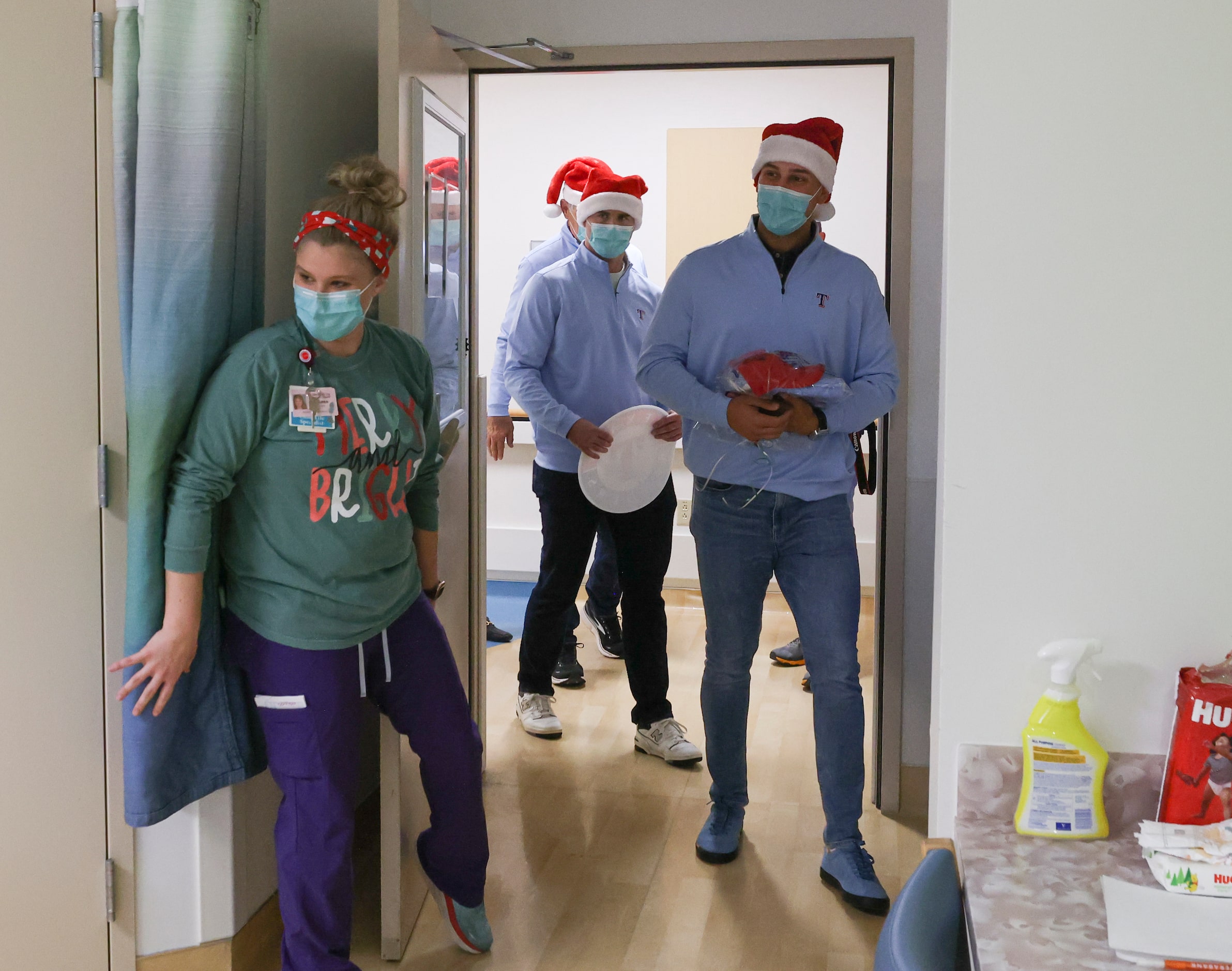 Texas Rangers pitcher John King and first baseman Nathaniel Lowe walk into a patient’s room...