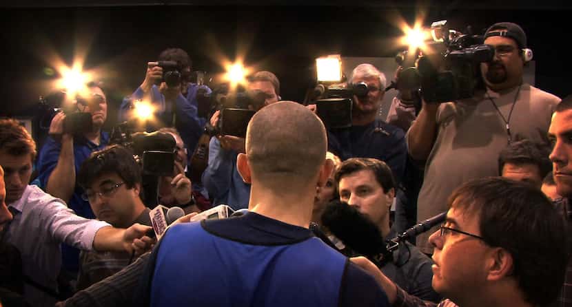 Dallas Mavericks point guard Jason Kidd is the center of the media's attention following his...