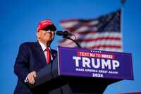 FILE -Republican presidential candidate former President Donald Trump speaks at a campaign...