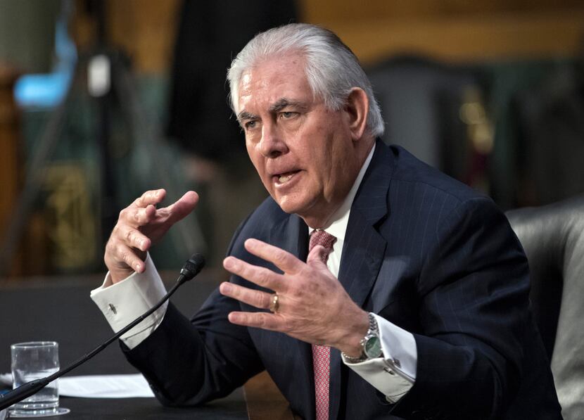 Secretary of State-nominee Rex Tillerson testifies on Capitol Hill in Washington DC on Jan....