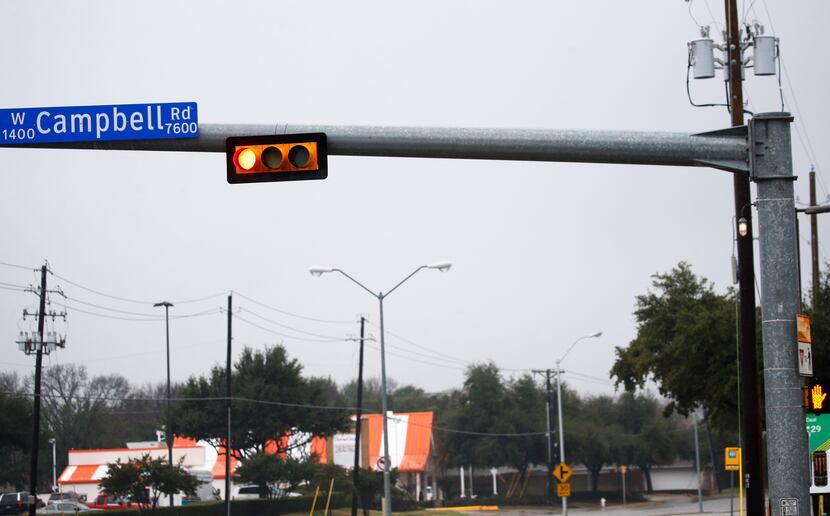 Richardson pioneered use of the white indicators (shown upper right on this traffic arm at...