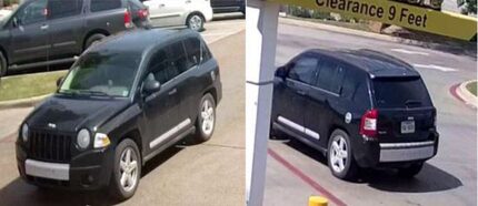 A photo of the suspect vehicle released by Dallas police.