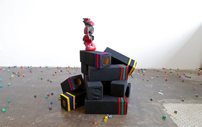 Artwork called "Nothing feels better (black)" and "bread cairn (red)" by artist Shelby David...