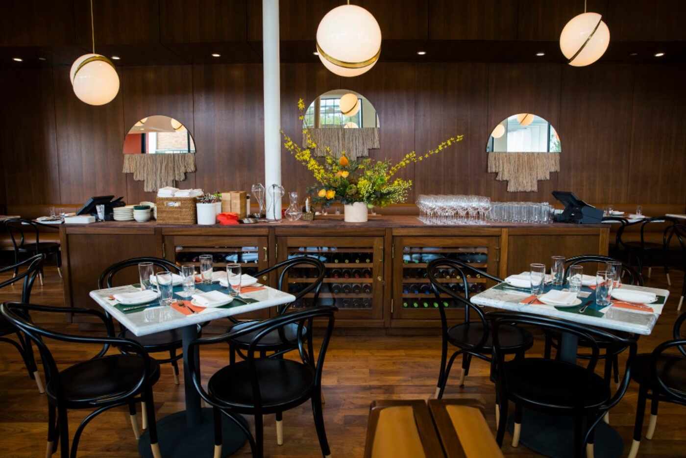 The dining room at Sassetta in the Design District in Dallas